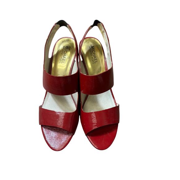 Micahel Kors Red Open Toe Sling Back Pumps Sz 9.5 - Picture 1 of 4